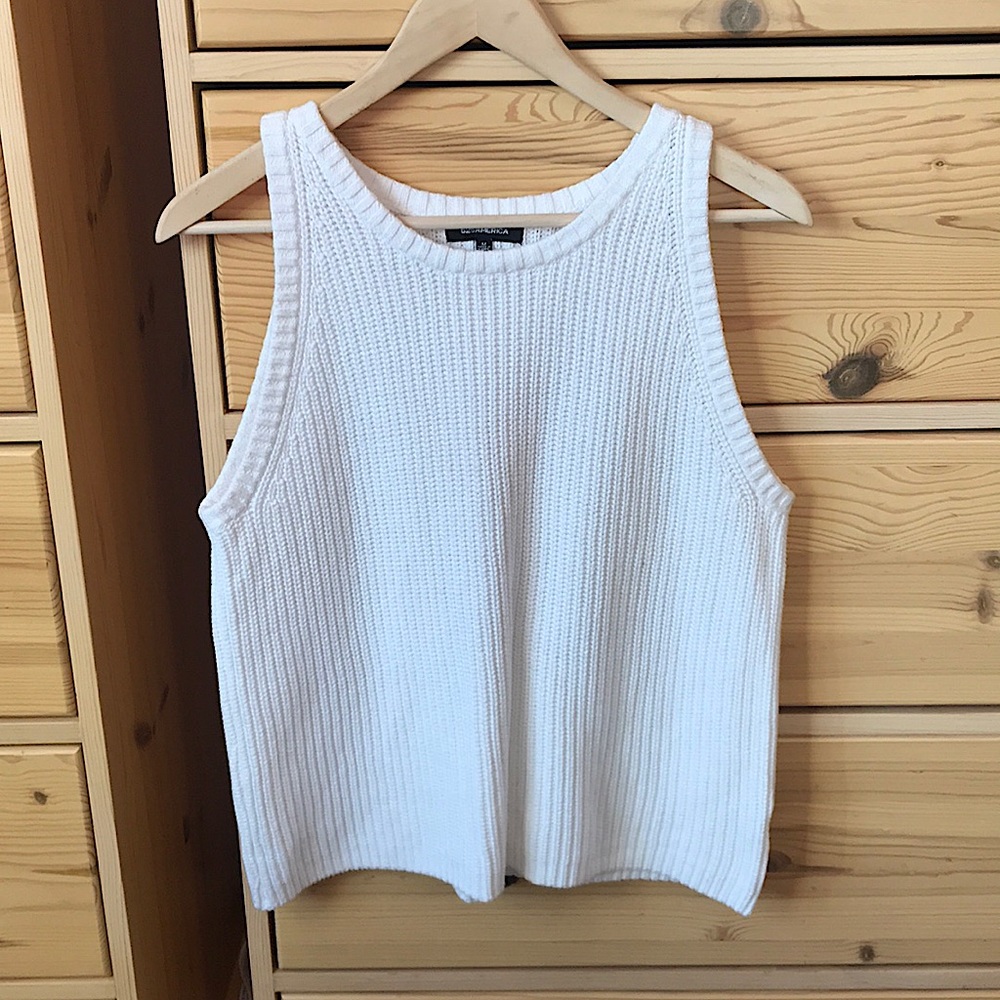 525 American White Sweater Vest Knit Size Medium